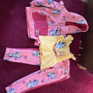 Bluey Kids 3-Piece Pink & Yellow Matching Set